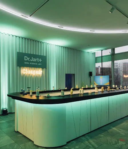 Illuminated Dr.Jart+ Cicapair beauty lounge